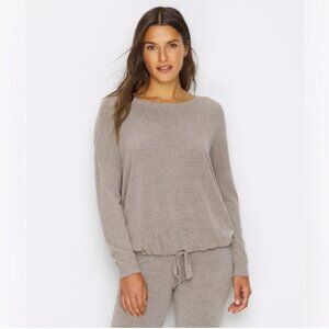 Barefoot Dreams Cozy Chic Ultra Lite Pullover Sweater in Taupe